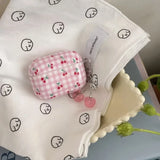 Popxstar full screen pink plaid cherry suitable for airpods4 earphone cover pro second generation airpodspro2 protective cover