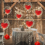 Popxstar Valentines decoration for home 12pcs Red Love Latex Balloons 18 inch Transparent Bobball Balloon Set Valentine's Day Birthday Decoration (without lights)