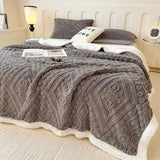 Popxstar Soft Sherpa Throw Blanket for Couch Sofa, Multi Size Fleece 3D Embossed Fuzzy Cozy Blanket for Bed, Thick Blanket for All Season