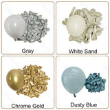 Popxstar  40Pcs Dusty Blue Balloons for Baby shower Boho Gray White Sand Chome Gold Dusty Blue Baby Shower Balloons for Boy Birthday Decor