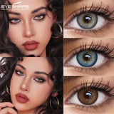 2pcs Natural Color Contact Lenses for Eyes Soft Gray Beautiful Pupil Brown Eyes Lens Yearly Makeup Blue Eye Contacts
