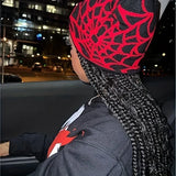 Popxstar Fashion Knitting Spider Web Design Hat for Men Women Pullover Pile Cap Y2k Goth Warm Beanie Hats New Hip-hop Street Cap