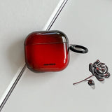 Popxstar  Lovely Black Red Gradient Soft Case With Keychain Fall Prevention Lanyard Earphone Cover for AirPods 1 2 3 4 Pro 2 TPU Shell