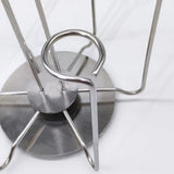 Stainless Steel Rotating Cup Holder Large Capacity Upside-Down Cup Drying Rack Saving Space with Tray Glass Cup Stand Cabinet