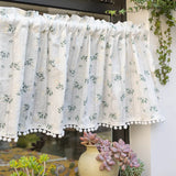 Popxstar Korean Daisy Curtains Blackout Curtains with Tassel, Cotton Floral Curtain for Kitchen, Bedroom, Living Room, Bay Window Cabinet