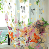 Popxstar 1PC Tulle Curtain For Bedroom Kitchen Kids Room Decoration Louver Window Treatments Romantic Butterfly Pattern Sheer Drape