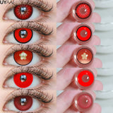 Popxstar Vampire Color Contact Lenses for Halloween Cosplay Red Lenses Eye Contacts for Chainsaw Man Anime Accessories for Hu Tao
