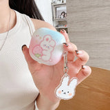 Popxstar  Rose Red Marble Pattern 3D Love Heart Cute Bear Pendant Earphone Accessories Case For Galaxy Buds Pro 2 Live Protection Cover