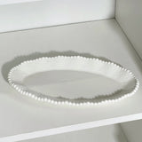 Popxstar Ele White Cerc Western Dinner Plate with  Knot Simple Design Oval ape Fi Plate Home Use Cake Serving Di