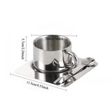 Popxstar Nordic Mug 3pcs Set 304 Stainless Steel Coffee Mug Heat Resistant Milk Cup with Saucer Spoon Placemat Tableware Set