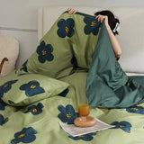 Popxstar Ins Pink Flowers Bedding Set Flat Bed Sheet Duvet Cover Twin Full Queen Nordic Bed Linen Boy Girl Bedding Sets Flower Cherry
