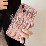 3D Water Ripple Pattern Phone Case For IPhone 17 16 15 14 13 12 Pro Max Soft Shockproof Back Cute Lens Protection Cover Funda