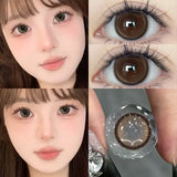 Popxstar  2PCS/Pair Contact Lenses with diopters Natural Lenses Gray Lenses Beauty Pupils Korean Style Fashion cosmetics Lenses New
