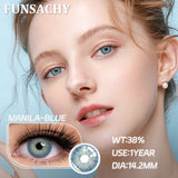 Popxstar  1pair New Blue Lenses Colored Green Contact Lenses for Eyes Brown Eyes Soft Contacts Lens Yearly Gray Lens Green Pupils