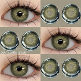 Popxstar Colored Contact Lenses with Prescription Myopia Blue Lenses with Degree Gray Pupils Lens Brown Lenses Fashion Yearly