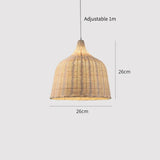 Popxstar Southeast Asia BRattan  Pendant Lamp Hand-woven Weaving Chinese Lantern Bamboo Chandelier Garden Restaurant E27 Art Hanging Ligh