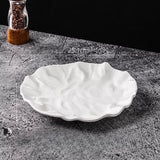 Popxstar  1PC Ceramic Dinner Plates for Home Pleated Texture Design Western Plates Japanese Style Dishes Good Looking Tableware