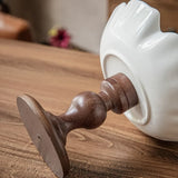 Popxstar  Nordic Dishes Ceramic Tableware Fruit bowl Retro Wooden Tray Snacks Plates for Kitchen Living Room Decorations Table Plate