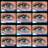 Popxstar  1Pair Contact Lenses For Eyes Color Natural Blue Brown  Beauty Yearly Cosmetic Contacts Eyes Makeup Eye Contacts Lens