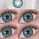 Popxstar 1 Pair Colored Contact Lenses with Degree Myopia Eye Lenses Gray Contact Blue Lens Green Eye Lenses