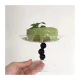 Popxstar Glass Dessert Trays Jewelry Container Nut Fruit Plate Candle Holder Ornament Storage Cup Home Accessories Bowl Home Decoration