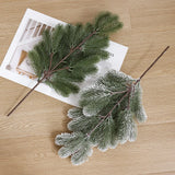 Popxstar Artificial Pine Needles Branches Christmas Fake Snowy Pine Picks Twigs Winter Sprays Greenery Stems for Xmas Tree Garlands Decor