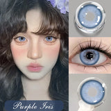 Popxstar  1 Pair Contact Lenses for Eyes With Degree Blue Lenses Beautiful Pupils Graduated Fashion Make up  Lens New Natural Style