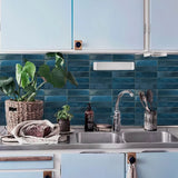 Popxstar  Self-Adhesive Wall Tiles Sticker Heat Resistant Peel AndStick Kitchen Bathroom Waterproof 3D Three-dimensional Wall Tile Sticker