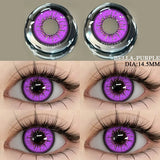 Popxstar  Colored Contact Lenses 2pcs Purple Contact Lenses Anime Cosplay Contact Eye Lenses Halloween Beauty Makeup Color Lens