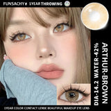Popxstar  1 Pair Colored Contact Lenses for Eyes Natural Brown Gray Eye Contacts Yearly Cosmetics Pupils Blue Lens Green Contacts