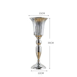 Popxstar Luxury Silver Flower Vase Home Vase Desktop Craft Flower Arrangement Decoration Wedding Party Christmas Flower Rack