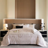 Popxstar  1000TC Egyptian Cotton Brushed Jacquard Embroidery Luxury Solid Color Bedding Set Duvet Cover Flat/Fitted Sheet Pillowcases 4Pcs