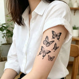 Transfer Tattoos Butterfly Tattoos Long Lasting Sweat Proof Sketch Tattoo Stickers Waterproof Temporary Tattoo Stickers