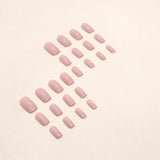 Popxstar 24 Short Square Press on Nails Solid Colored Fake Nails, Paired with 1 Piece of Jelly and 1 Nail File