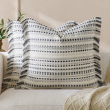45x45/60x60cm Bohemian Pillow Covers Yarn-dyed Polka Dot Cushion Covers Tassel Edge Pillow Case for Living Room Bedroom Sofa Car