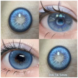 Popxstar 1 Pair(2pcs) Myopia Contact Lenses for Eyes Pupils Prescription Lenses With Diopters Fashion Blue Green Eye Color Lenses