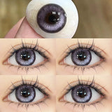 1 Pair Hot Sale Korean Color Contact Lenses Blue Graduated Lens Soft Purple Big Beauty Pupil Degrees 0~-8.00 Myopia