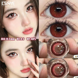 Popxstar  2PCS  Red Color Contact Lenses Large Diameter 14.5mm Myopia Degree Colored Lens Blue Beauty Pupil Makeup One Year Use