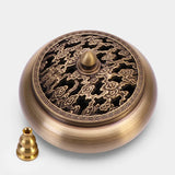 Popxstar  Incense Furnace Pure Copper Household Indoor Sandalwood Antique Pan Incense Furnace Soothes The God Incense Furnace