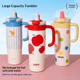 Cute and Energetic Ice Cup High Appearance Level for Girls Large-capacity Car Water Cup Portable Giant Straw Insulated Cup