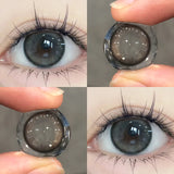 Popxstar  1Pair Natural Contact Lenses Soft Moisturizing Brown Lenses Prescription Myopia Degree -0.00to-8.00 Beautiful Pupil