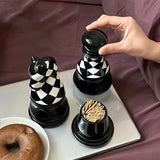 Popxstar  Retro Chess Pieces Toothpick Dispenser Ceramics Toothpick Box Creative Table Decoration & Accessories Dental Floss Case Gifts