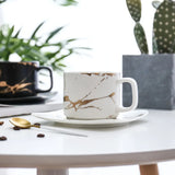 Popxstar  Marbling Matte Gold Products Series Japanese Style Black And White Cup And Saucer Case Tea Cup Glass Coffee Cup