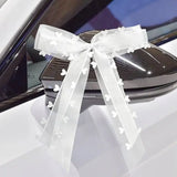 Popxstar 10/20Pcs White Wedding Car Ribbon Bows Gifts Wrap Boxes Bowknot Valentines Day Birthday Wedding Party Decorations Photo Props