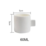 Popxstar  1Pc Creative Mini Ceramics Espresso Cup Professional Coffee Mug Home Office Kungfu Tea Cup Shot Glass Drinkware White/Black 60Ml