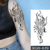 Popxstar Waterproof Temporary Tattoo Sticker Japanese Phoenix Flame Flash Tatto Feather Totem Body Art Arm Leg Waist Fake Tatoo Men Women