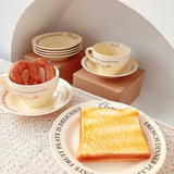 Popxstar  Coffee Mugs Ceramic Milk Tableware Tea Tools Cute Ins Korean Style Oatmeal Breakfast Drink Juice Tea Cup and Saucer Sets