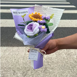 Crochet Flower Bouquet Mother's Day Gifts Carnation Artificial Flower Parents' day Flower Bouquet Sunflower Graduation Gifts