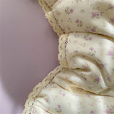 Popxstar INS Girls Cherry Soft Bedding Set Washed Cotton Bed Sheet Queen King Size Duvet Set Flower Comforter Set Pillowcase Bed Linens