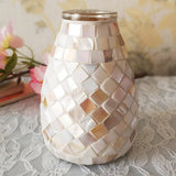 Popxstar  Pastel Mosaic Glass Vase for Hydroponic Pothos & Small Flowers - Modern Home/Office Desk Decor with Minimalist Artistry
